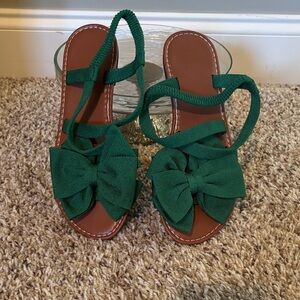 SHEIN Green Bow Sandals